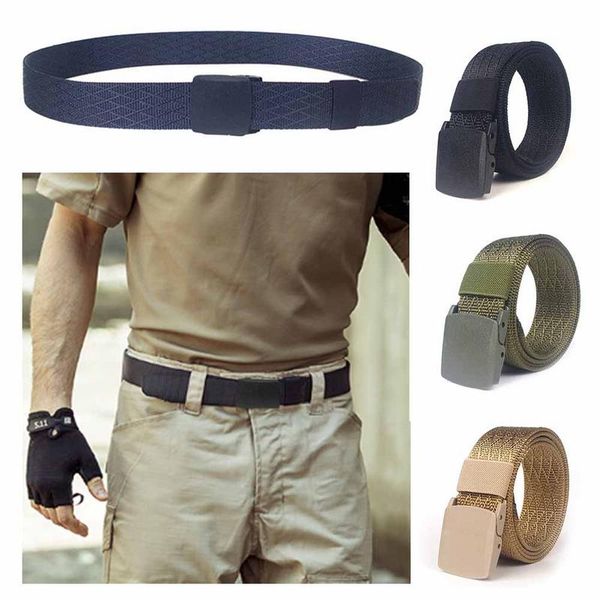 

nylon webbing quick dry waist belt with flat sliding heavy-duty quick-release buckle for outdoor camping climbing, Black;gray