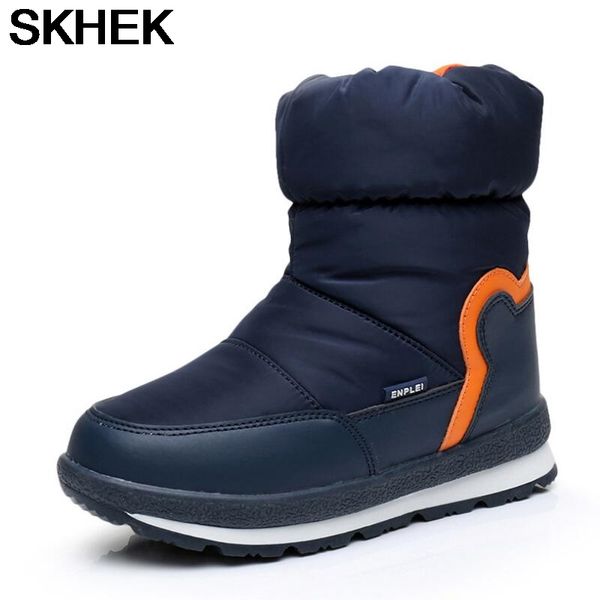 

skhek new children snow boots wool 30% warm winter boots fashion plush baby shoes water-proof sneakers girls boys martin, Black;grey