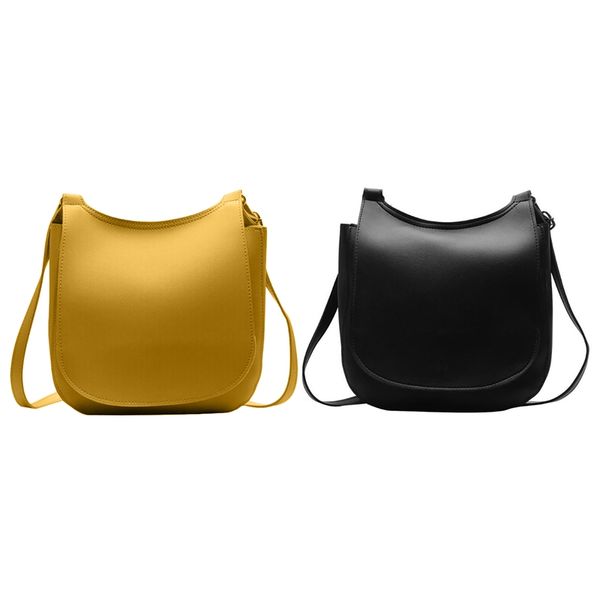 

women fashion wide solid color shoulder handbags female simple pu leather women large capacity pure color flap crossbody bags