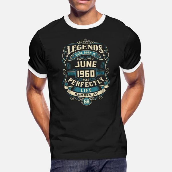 

retro vintage june 1960 birthday t shirt men customized 100% cotton round collar basic solid fit humor summer cool shirt, White;black