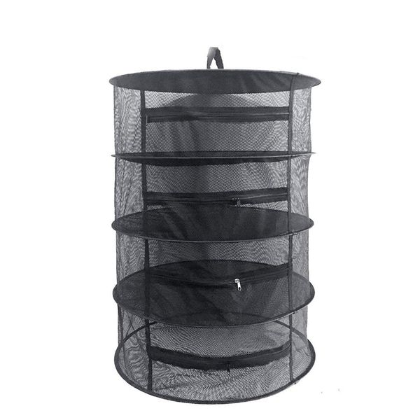 

hanging basket folding bag planting 4 layer outdoor net home herb drying rack