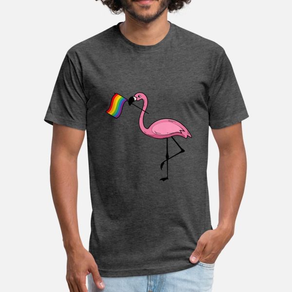 

flamingo lgbt flag art cool поддерживающие gay rights тенниска мужчины напечатаны с коротким рукавом размер s-3xl basic solid сумасшедший юм