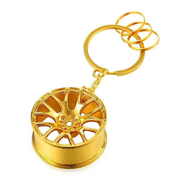 

car wheel hubs shaped keychain creative car key ring zinc alloy auto decoration pendant, Silver