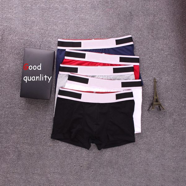 

men trendy underwear fashion letter printed underpants men casula solid color breathable boxers 5 color size size -xxl, Black;white