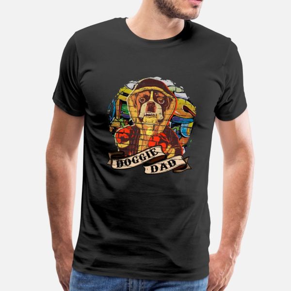 

cute funny boxer dog: boxer doggie dad t shirt men customize cotton crew neck novelty crazy new fashion spring autumn formal shirt