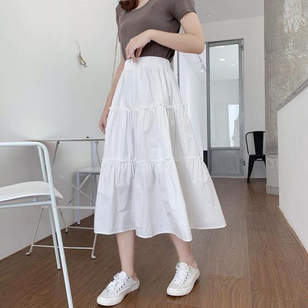 

blackday womens skirt vintage clothes long skirts black harajuku summer high waist streetwear 2020 fashion flowy casual elastic chiffon