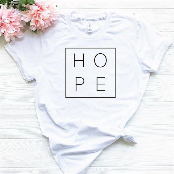 

tees hope letter solid color summer womens designer tshirts casual loose breathable o neck short sleeve, White