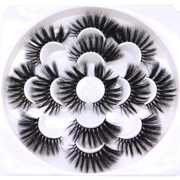 

false eyelashes mew 7pairs 25mm long faux 3d mink lashes natural dramatic volume fake makeup extension