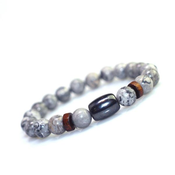

men bracelet natural map stone bead hematite buddha bracelet chakra lava stone diffuser bracelets women jewelry gift 10pcs/lot, Black