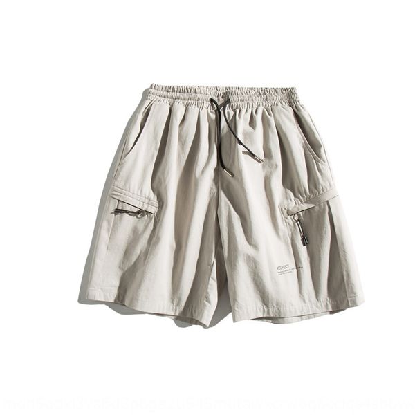 

forn3 2020 summer new tooling shorts men's lazy style solid color all-match cropped pants men's fashion shorts and trousers pants, Blue