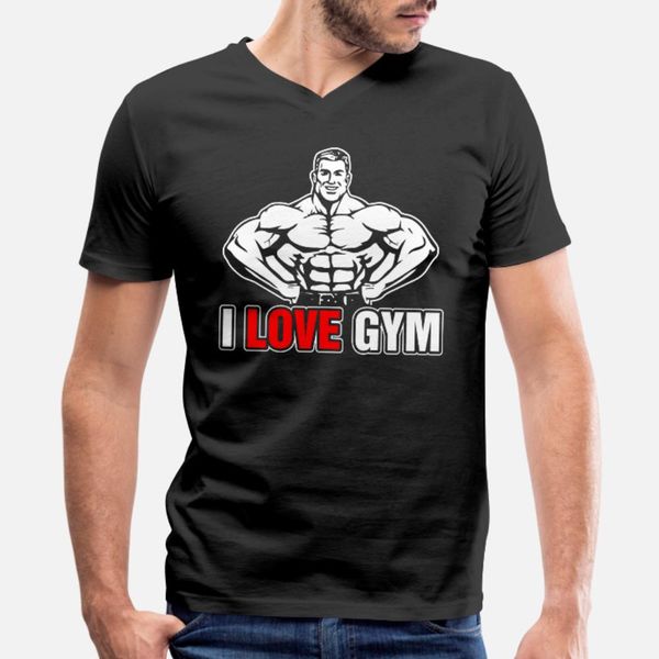 

i love gym t shirt men print cotton round neck fit cute comical spring autumn novelty shirt
