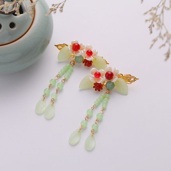 

2 pcs vintage antique flower hair clips hanfu bride wedding hair jewelry handmade clip, Golden;silver