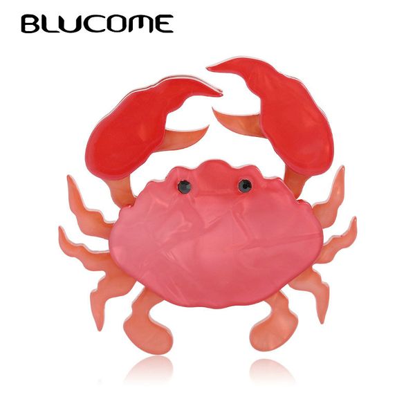 

blucome acrylic black eye red crab brooches pins for women kids handmade christmas party gifts brooch pins hats dress accessory, Gray