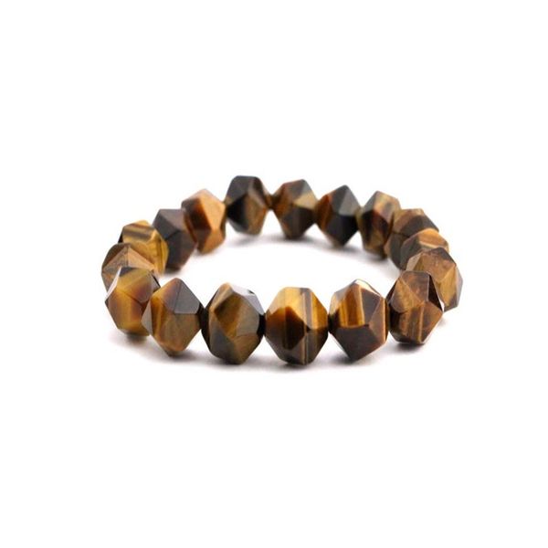 

charm bracelets tiger eye stretchy for men star cut bracelet healing stone mala spiritual jeweley mens gift, Golden;silver