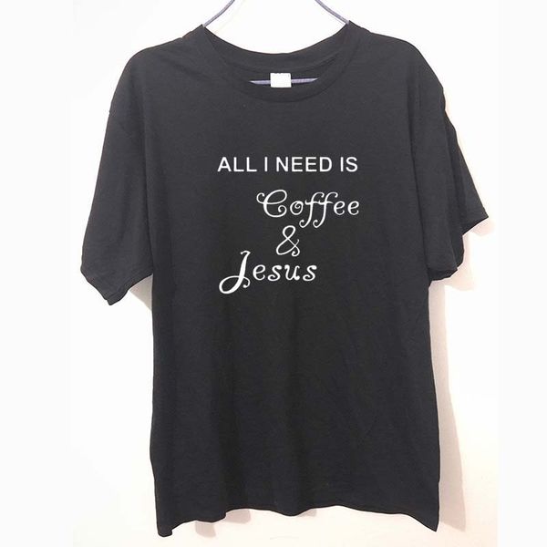 

new jesus and coffee letters men t shirt short sleeve round neck male funny t-shirts fashion boy tee shirts