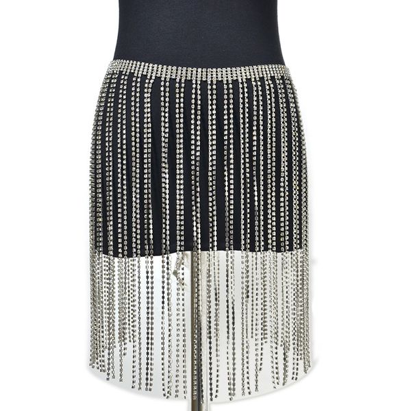 

2020 new ladies tassel rhinestone belt waistband women bright bride wide crystal diamond waist chain night club straps belt, Black;brown