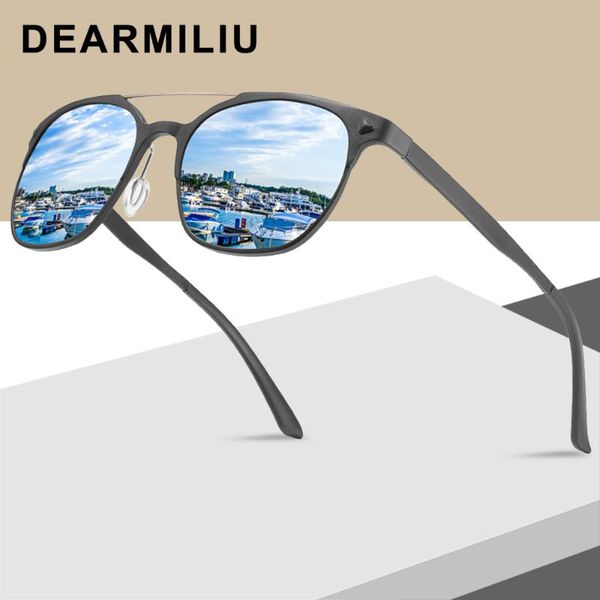 

dearmiliu aluminum-magnesium polarized round mirror sunglasses men/women brand designer mirror sun glasses retro outdoor glasses, White;black