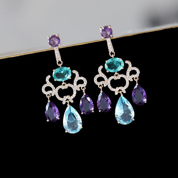 

fashion rainbow dangling drop earring for women, Silver