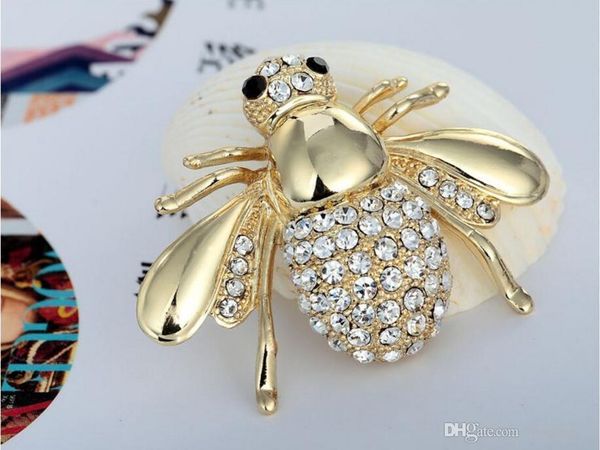 

gold siliver new high quailty fashion rhinestone animal brooch jewelry lovely alloy bee brooches pins accessories for women gifts, Gray