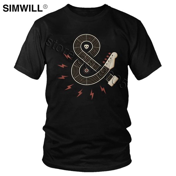 

vintage men's rock roll guitar t-shirt guitarist gift tee short sleeve cotton printed tshirt round neck designer t shirt clothes