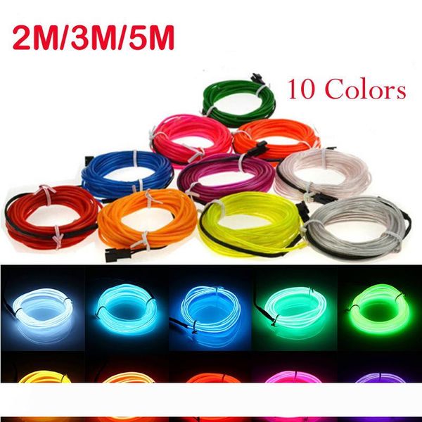 

3m neon light dance party decor light neon led lamp flexible el wire rope tube waterproof led neon sign strip