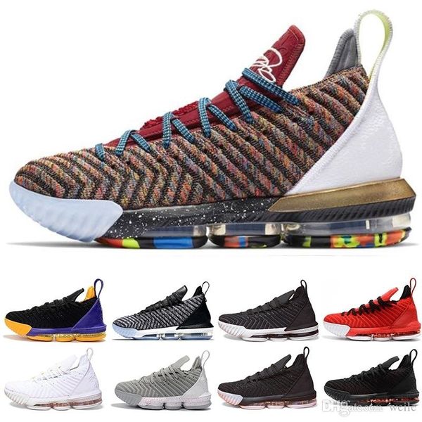 

new arrival xvi 16 thru lakers oreo fresh bred basketball shoes for mens athletic trainers 16s sports sneakers size 7-12, Black