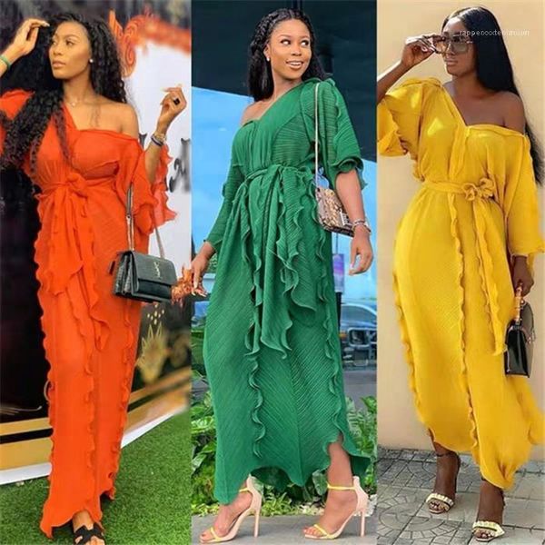 

woman solid color sashes designer dresses women loose fashion casual clothes womens v-neck ruffle chiffon dress summer, Black;gray
