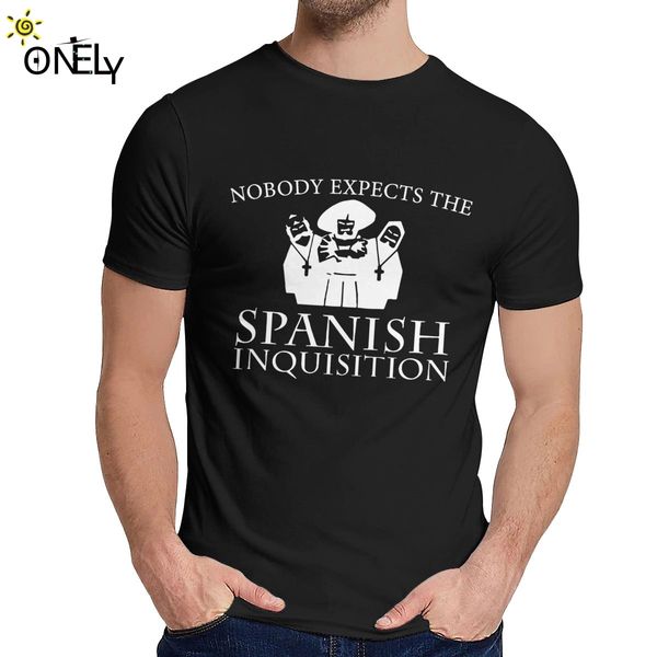 

male t-shirt nobody expects the spanish inquisition t shirt monty python nice cotton 2019 o-neck vintage short sleeve