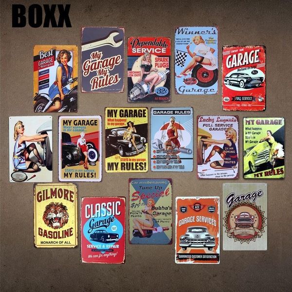 

garage for motorcycles lady vintage tin sign bar pub home wall decor retro metal poster