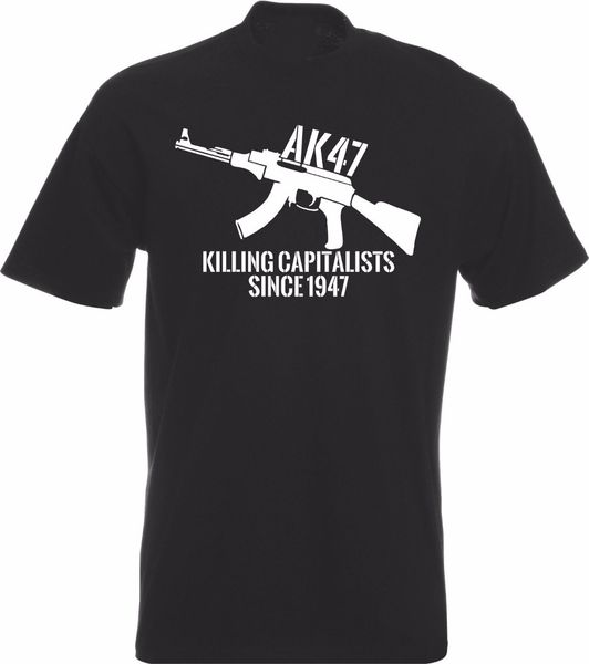 

men 2019 summer round neck men's t-shirt o-neck sunlight men t-shirt ak47 killing capitalist since 1947 casual cotton t shirt