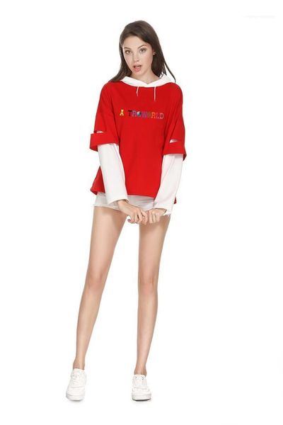 

piece panelled mens hoodies casual males clothing astroworld mens designer hoodies fashion hole fake two, Black