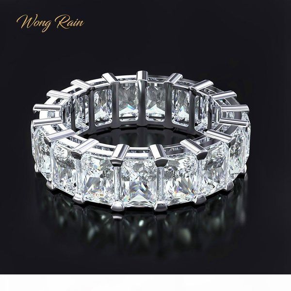 

wong rain 100% 925 sterling silver created moissanite gemstone wedding engagement cocktail women ring fine jewelry wholesale cj191230, Slivery;golden