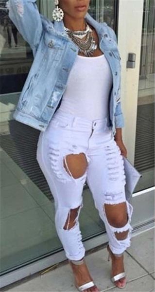 

jeans jackets plus long sleeve female coat casual spring women outwear women hole pocket, Black;brown