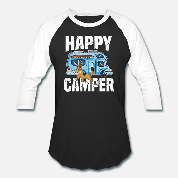 

camping camper dogs happy camper outdoors with t shirt men printed cotton s-3xl original cute comfortable summer trend shirt