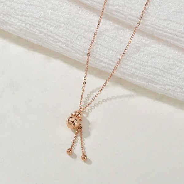 

stainless steel women's necklace jewelry gourd necklace simple short clavicle chain creative blessing pendant for women, Silver