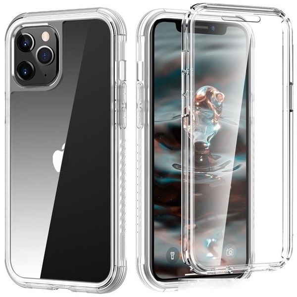 

for iphone 12 case clear 360 full body dual layer protective cover built-in screen phone case for iphone 12 pro max
