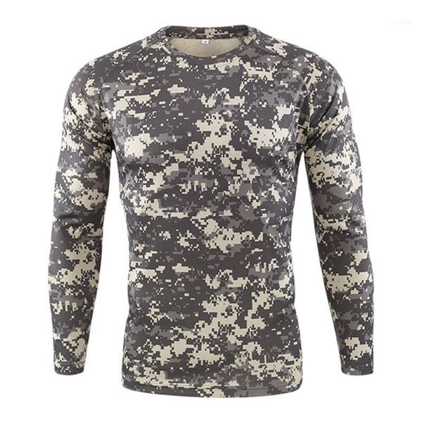 

mens tees casual long sleeve camouflage print males clothing mens designer sport tshirts fashion slim pullover crew neck, White;black