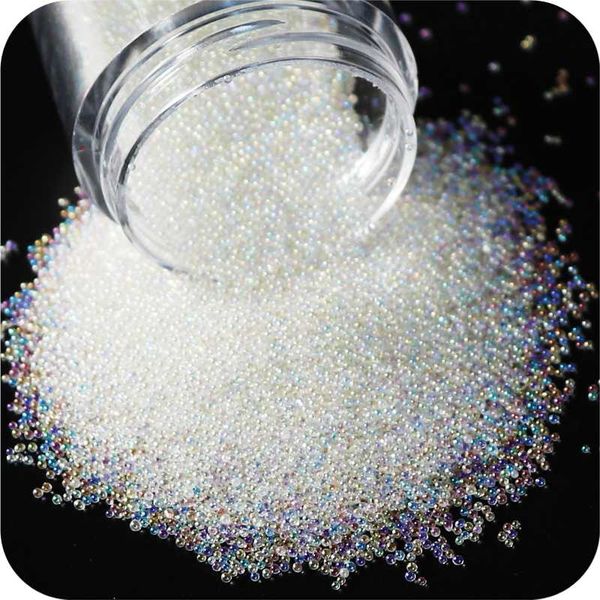 

nail art decorations 1 box 0.6mm caviar bead rhinestone for nails micro ab transparent color crystal ball, Silver;gold