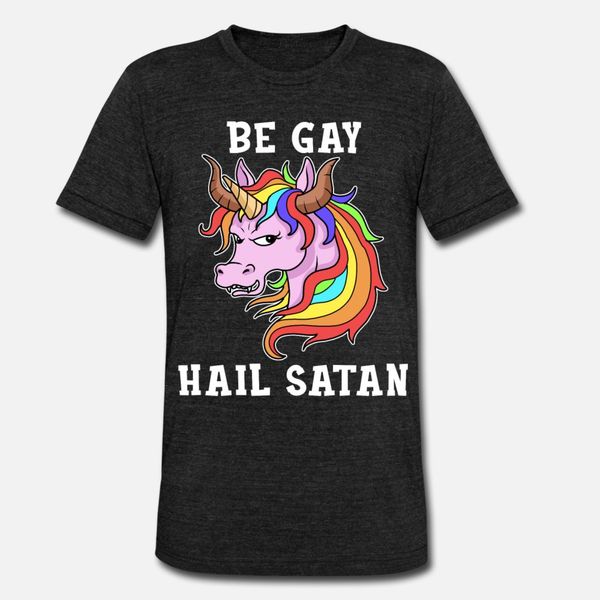 

satanism bisexual gay pride hail satan unicorn t shirt men custom tee shirt s-xxxl solid color crazy fashion summer style kawaii shirt