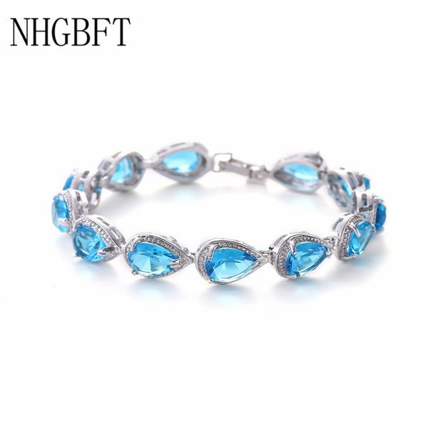 

nhgbft classic heart cubic zirconia bracelet for women cz wedding bracelet bangle jewelry, Black