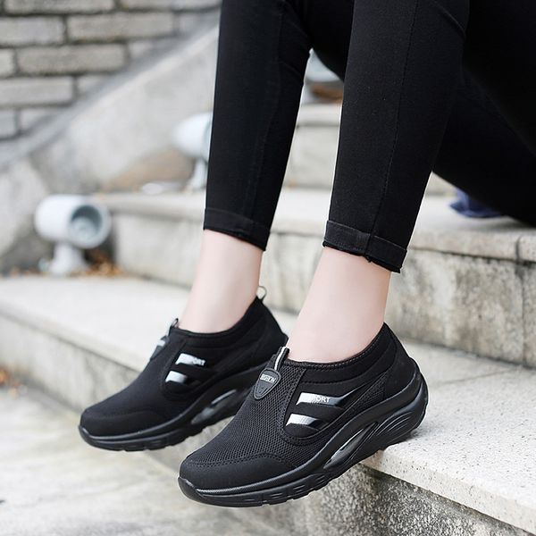 

2020 autumn women casual sneakers shoes light mesh air cushioning ladies sneakers shoes woman, Black