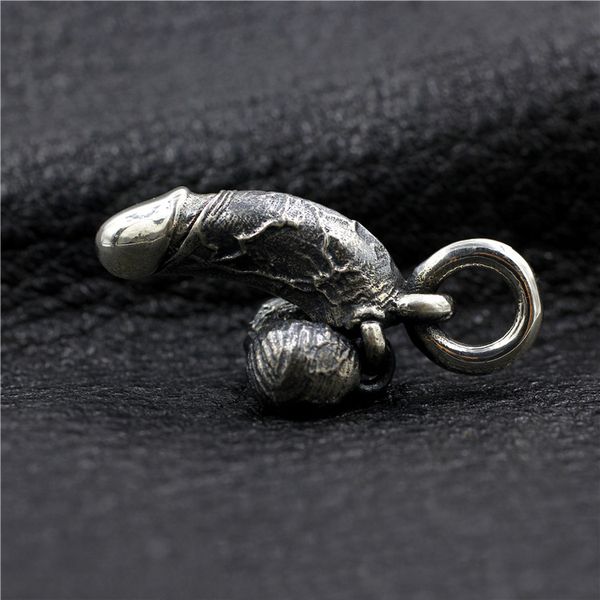 

925 sterling silver colour phallus phallic mens biker punk pendant solid retro keychain pendant accessories