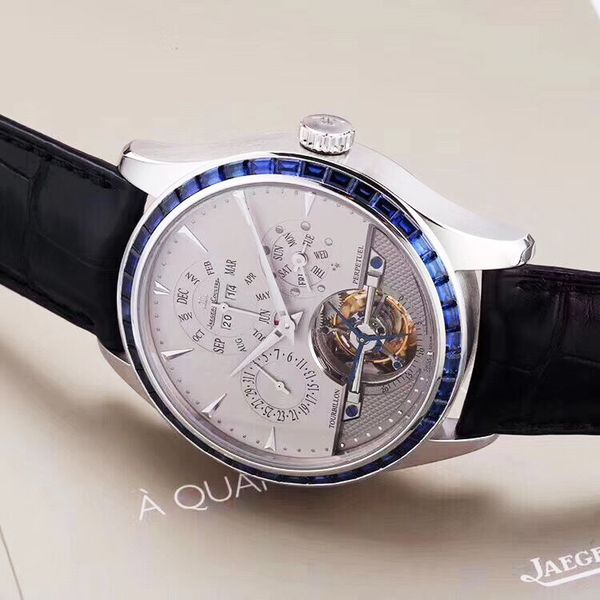 

watch tourbillon perpetual calendar sapphire isolated world limited edition, Slivery;brown