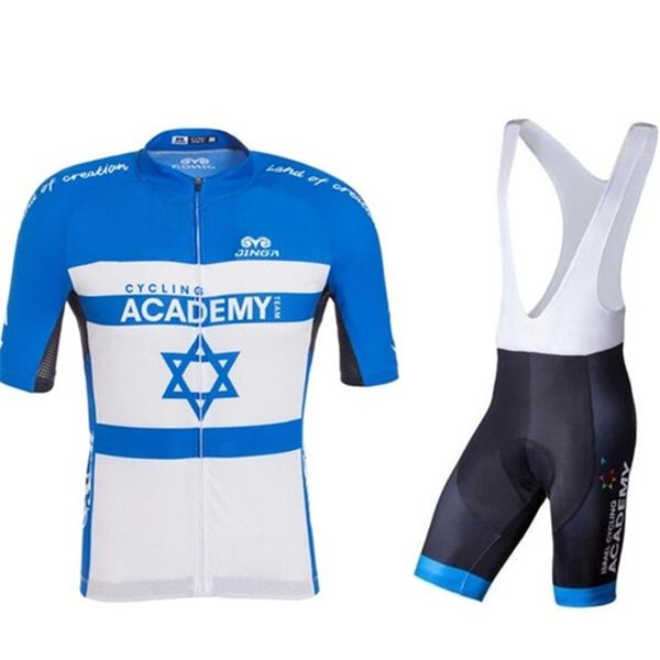 

racing sets israel cycling pro team clothing summer men's white/blue short sleeve jersey suits ciclismo maillot mtb apparel kit, Black;blue