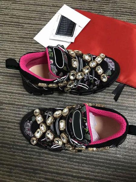 

2019casual обуви продукты дизайнер обувь кожи мода бинты мужских и женских s спортивной обуви мужских женщин бриллианты обувь толстая подошв, Black