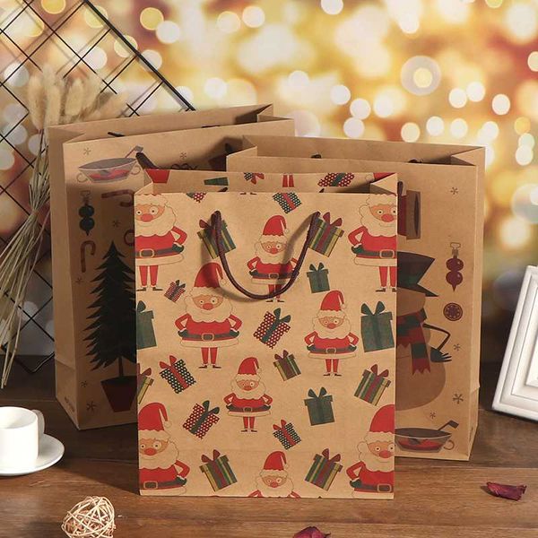 

diy christmas gift bags xmas packing bag candy box paper handbag with handle krafts