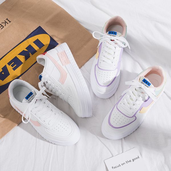 

2020 summer women sneakers white tennis women shoes canvas slip on female row shoes platform flats casual ladies vulcanize, Black