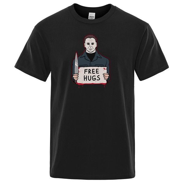 

horror movie hugs printing t-shirts man summer 100% cotton o-neck t-shirt for men short sleeve fashion tees streetwear