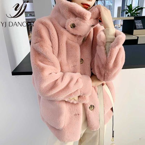 

2020 winter new fashion faux fur coat female casual long section long sleeve overcoat korean loose thick warm coat women zzz202, Black