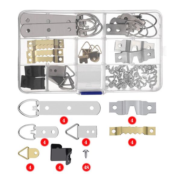 

tool kit stainless steel for picture frames 76pcs/set multi-sized hangers office
